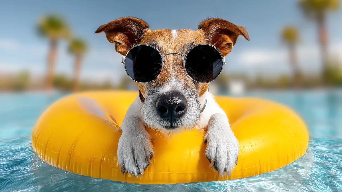 Cachorro divertido em pose engraçada